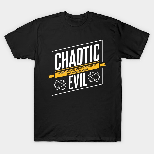 Character Alignment Quotes - Chaotic Evil T-Shirt by Meta Cortex